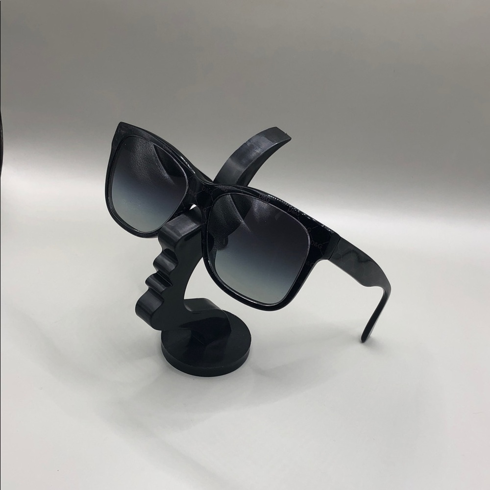 Dolce & Gabbana DG 4158P Purple Logo Frame Sunglasses Gradient Lens Classic Look